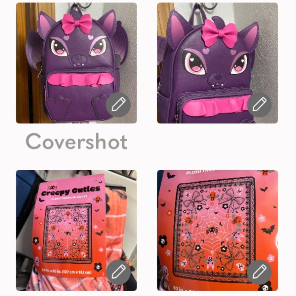 💜Monster-High🎒🦇BAT 💜😈Out Of Circulation+Bat Throw blanket 50x60